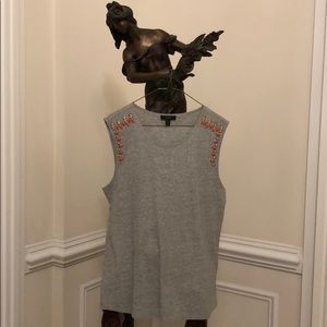 Rhinestone & Coralbead Top- by J.CREW